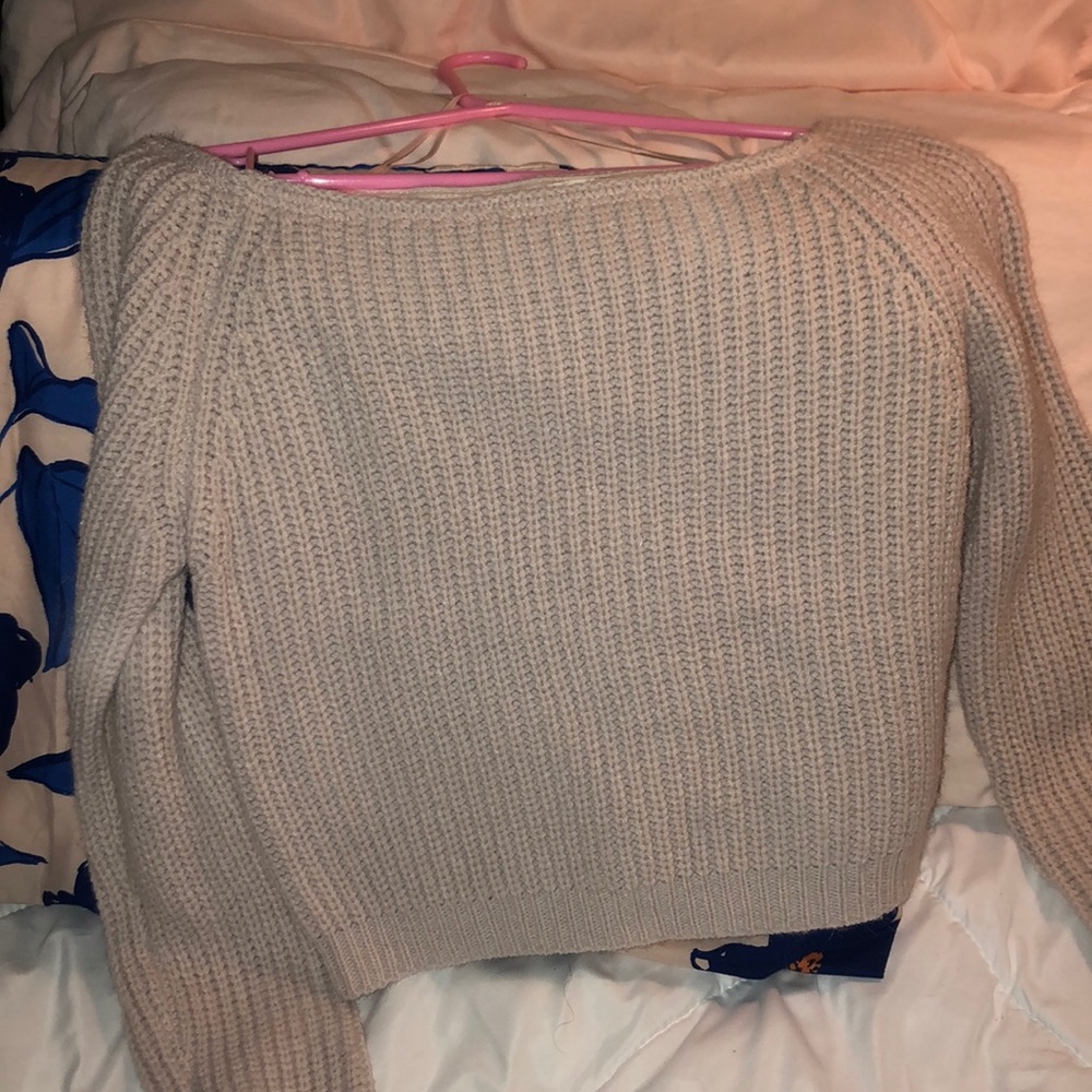 Cropped off the shoulder sweater